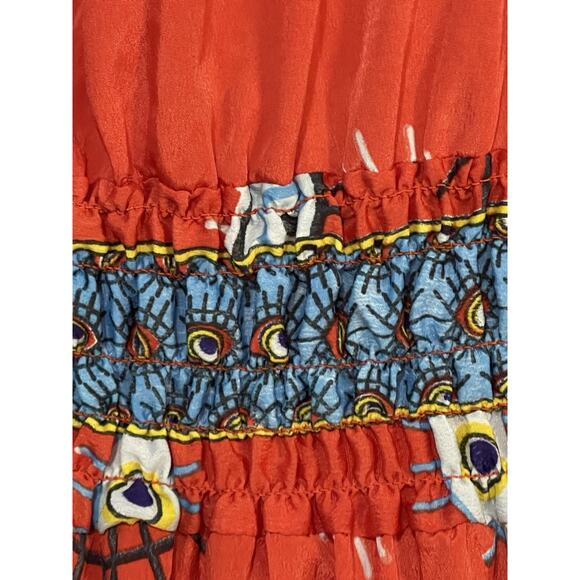 Royal Paisley Maxi Dress Women’s Size Large Red Bohemian Flow Fitted Casual Work - Picture 11 of 15